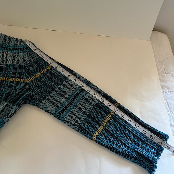 SOLD - On another Platform! Ming Wang Multicolor Tweed Fringe Jacket Snap Button - Picture 6 of 11